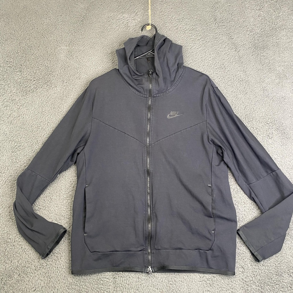 Nike Jacket Mens Medium Full Zip Hooded Athletic Lightweight DX0822-010 Tech